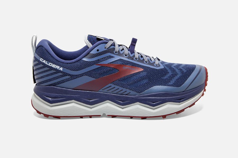 Zapatillas Trail Brooks Caldera 4 Hombre Azules/Rojas Ofertas WMZA31807